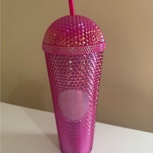 Starbucks Venti Tumbler Studded Iridescent Pink Domed Cold Cup 24 oz NWT